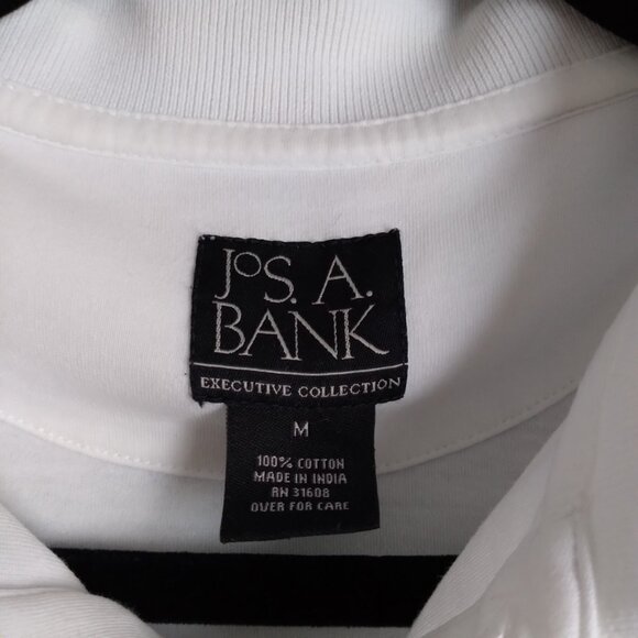 Men's Jos. A. Bank Executive Collection White Cotton Polo Shirt Size Medium - Picture 4 of 4